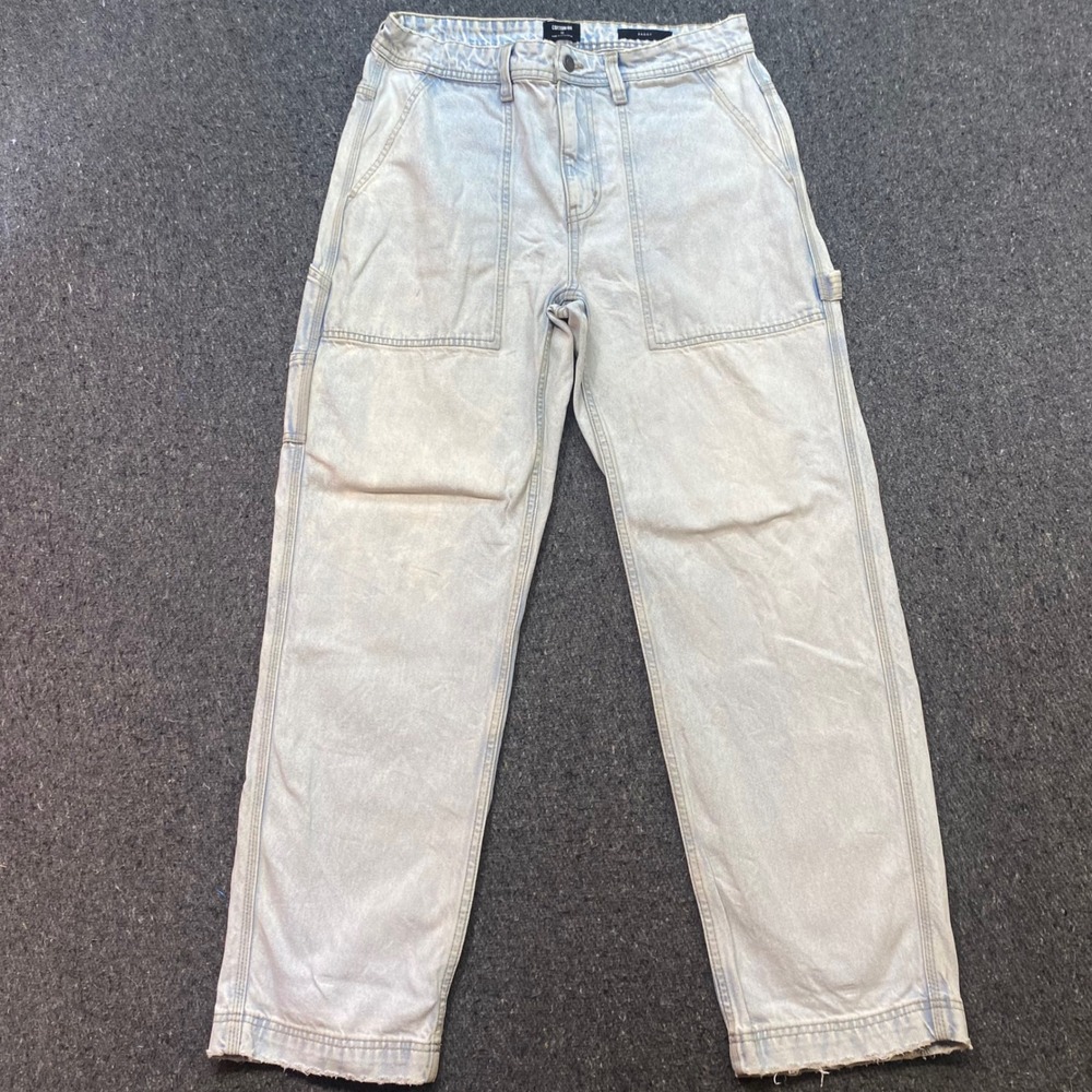 Cotton On Baggy Carpenter Jeans Sz 32 Mens Blue Skater Streetwear Utility Pants